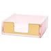 MotiveTech Sticky Note Holder with Stencil Notepad Memo Paper Storage Box Gifts Acrylic Sturdy Memo Organizer Note Dispenser for School, Pink