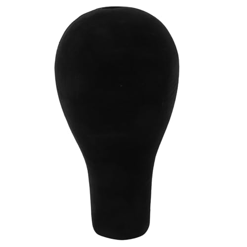 Mousse de polystyrène noir pour ce lot de 5 têtes de mannequin de 35cm avec socle stable - 3
