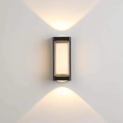 Image of 10W Dual Beam Black Curved Wall Light - Sleek Up & Down Outdoor Sconce for Exterior Decor, Weather-Resistant, No Remote Required (Dual Beam Curved Design Pack of-1)