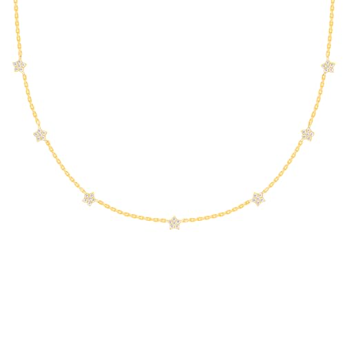 Image of GIVA 925 Anushka Sharma Golden Star Constellation Necklace |Necklace to Gifts for Women & Girls | With Certificate of Authenticity and 925 Stamp | 6 Months Warranty