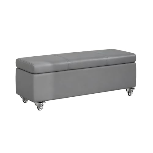 Baul almacenamiento dormitorio gris con ruedas para solucionar el desorden en el pie de cama 2