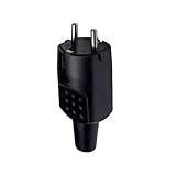 Clavija aérea de goma 16A, color negro, perfecta para conexiones eléctricas seguras en exteriores e industrias. Ideal para entornos exigentes.