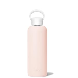 bkr – Demi Bottle – Reusable Glass Water Bottle – 650mL (22oz) – Fits Cup-Holders, Leakproof, Durable, Carrying Loop – Dishwasher Safe – Removable Silicone Sleeve – BPA Free – Tutu