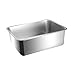 Bothyi Cat Litter Box Kitten Toilet Stainless Steel Anti Splashing Bedpan Sturdy Non Stick Large Capacity for Indoor Cats Litter Pan, Height 10cm