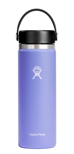 Hydro Flask 20 oz Wide Mouth with Flex Cap Stainless Steel Reusable Water Bottle Lupine - Vacuum Insulated, Dishwasher Safe, BPA-Free, Non-Toxic