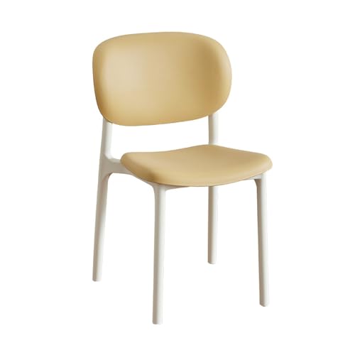 Juego de 4 sillas de Comedor apilables Modernas, Color Amarillo, de plástico PP para Comedor, Sala de Estar y cafetería.