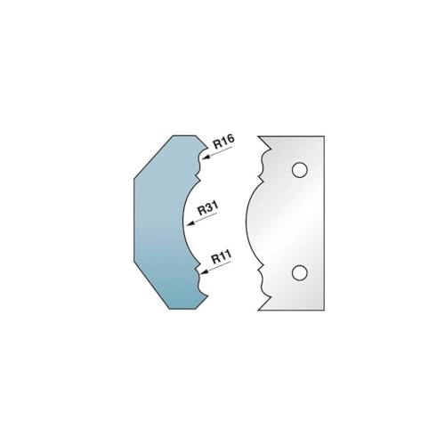 Diamwood Platinum - Jeu de 2 fers profilés Ht. 90 x 5,5 mm corniche N°8 M590.353 pour porte-outils de toupie - Diamwood Platinum