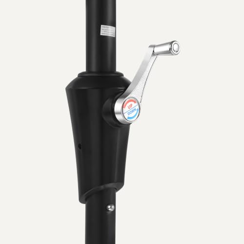 Image of Amazon Basics 95.3 inch Outdoor Patio Umbrella with Crank Lift and Push Button Tilt, Steel Pole, Steel Ribs, Navy