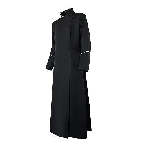 Men's Cassock Choir Cassock Minister Robe Clergy Pulpit Liturgical Church Robe Black4