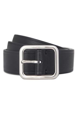 Vince Men's 1.5 Inch Flat Pebble Belt with Heat Crease
