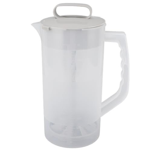 Grcfumo 2000 ml Manual Blender Juicer, Clear Mixing Jug with Tight Lid, Orange Juice Squeezer, Fruit Manual Juice Extractor for Kitchen and Office