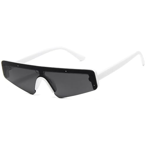 Lunettes de soleil miroir monobloc pour femme au style rétro et tendance à dessus plat