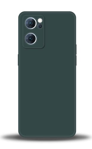 WUACYEAMING Compatible con OPPO Reno7 5G Case, Funda Silicona Premium Líquida Resistente Arañazos, Antihuellas Dactilares, Prueba Golpes Cover Carcasa de TPU-Verde