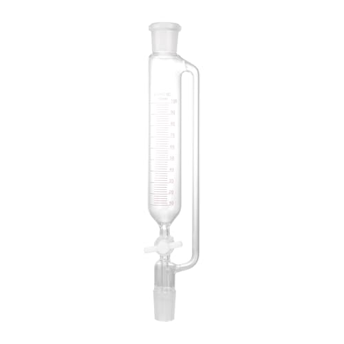 Healifty Constant Pressure Glass Separatory Funnel 12.6 Inch Cylindrical Design with PTFE Stopcock Laboratory Liquid Separation Funnel for Precise Density-Based Phase Separation