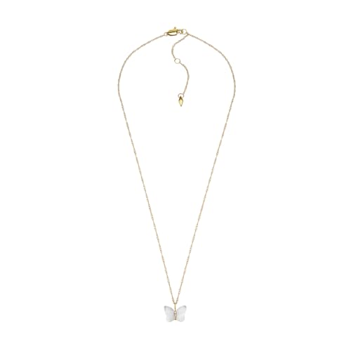 FOSSIL Damen Edelstahl mit Karabinerverschluss Schmetterlings-Anhänger...