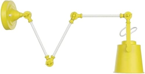 ZLLFHS Apliques de Pared LED industriales Ajustables, lámpara de Pared con Brazo oscilante, Foco de Lectura, Aplique de Pared de Metal de Color, iluminación del hogar De (Amarillo)