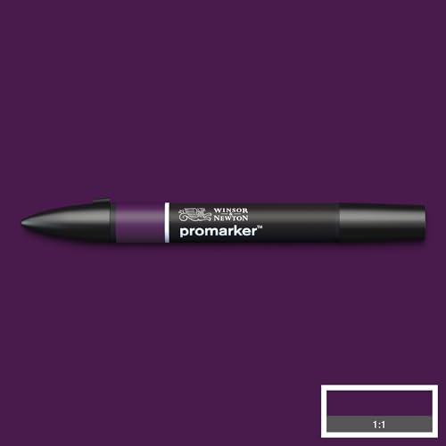 Image of Winsor & Newton Promarker, Alcohol Based Markers, Aubergine (V524), Double Tipped Drawing Marker for Artists, Graphic Designers, Illustrators - Chisel & Fine Twin Tip, Streak Free Coverage