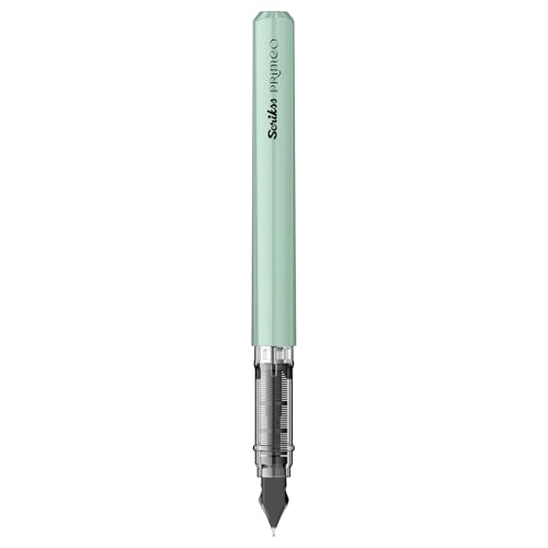Image of Scrikss Primeo Medium Nib Fountain Pen | 3 Cartridges Included | Stainless Steel Nib & ABS Body | Mint | in Blister Pack