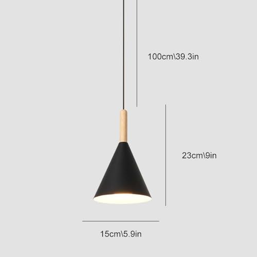 Lámpara colgante de comedor macarrón con diseño cónico e iluminación ajustable E27 5