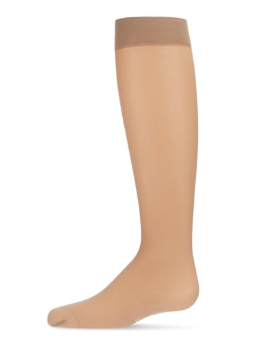 MeMoi Girls Semi-Sheer Basic 30-Denier Knee High Sock