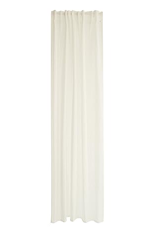 Homing Curtain with fringes, stripes, cream white, decorative curtain, W 55.1" x L 96.5" (1 Panels)