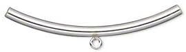 Sterling Silver Curved Tube wtih Loop - 3mm x 40mm - 2.5mm Closed Loop - 5 Tubes