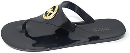 Michael Kors Lillie Jelly Flip Flop, Black, Size 9