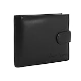 RAS Mens Soft Smooth Genuine Leather Wallet With Id Card Slot and Coin Pocket 895 (Black) - Image 1