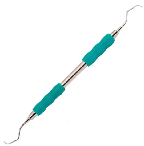 AmeriCan Goods Dental GRACEY CURETTE # 7/8 with Silicone Color-Coded Grips Professional Autoclavable Double-Ended Aqua Gripped Handle