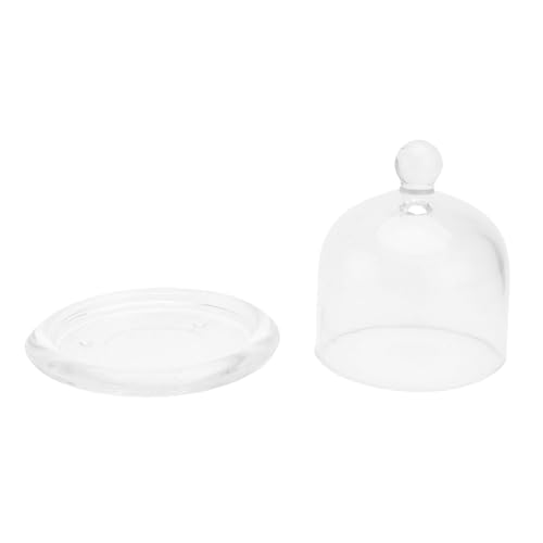 SEWACC Creative Bell-Shaped Glass Cover for Lemon Cake, Household Decorative Dessert Display Shade, Dustproof Makeup Ornament for Women