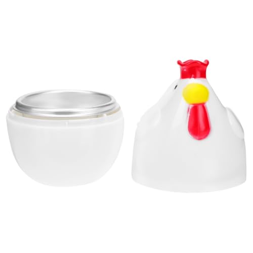 Toyvian Molde Vaporera de Huevos Microondas Forma de Pollo, Recipiente Plástico de Color Claro Pequeño para Cocer Huevos al Vapor, Utensilio de Cocina Práctico y Compacto Adecuado
