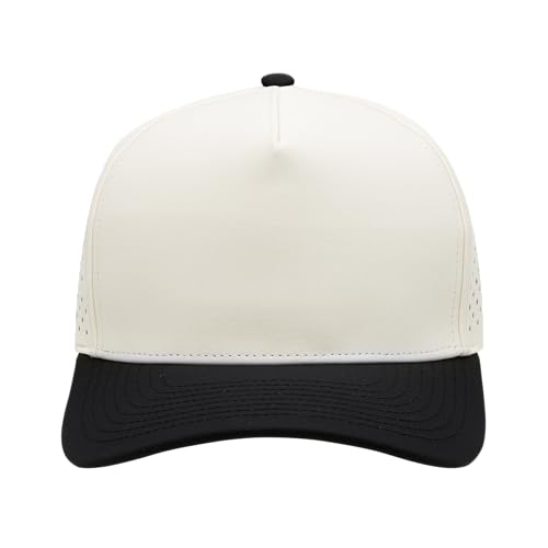 Image of Glendora 5‑Panel High‑Crown Snapback Hat - Lightweight Mesh Back, Flat Brim, Adjustable, Stylish Unisex Hat
