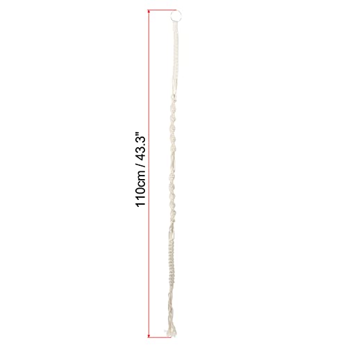 PATIKIL Macrame Hanging Planter, 43.3" Home Air Plant Holder Decorative Flower Pot Basket for Indoor Garden White - Image 2