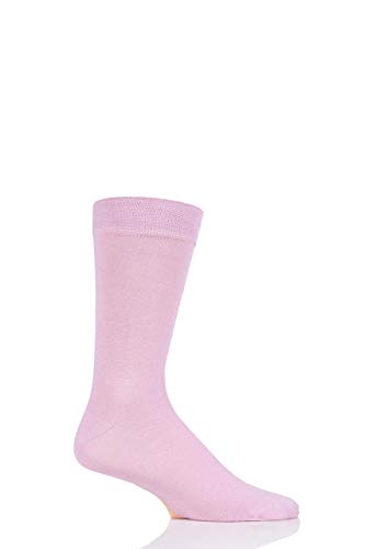 SockShop Mens Colour Burst Plain Bamboo Socks with Smooth Toe Seams Pack of 1 Pretty in Pink 6-11