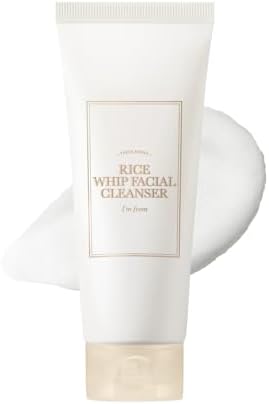 I'm from Rice Whip Facial Cleanser 5.07 Fl Oz, low-pH Korean Rice Water Face Wash for sensitive, dry skin, Gentle Face Wash for Hydrating & Moisturizing, Creamy Lather, Makeup Remover