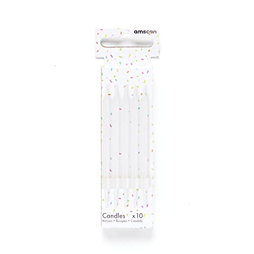 Amscan 9911945 Stnd Candle White- 10 Pack, 6 cm - Image 3