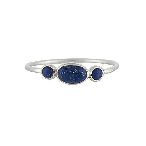 Solid 925 Sterling Silver Lapis Lazuli Ring for Women Blue Stone Promise Ring Jewelry for Mother’s Day Gift