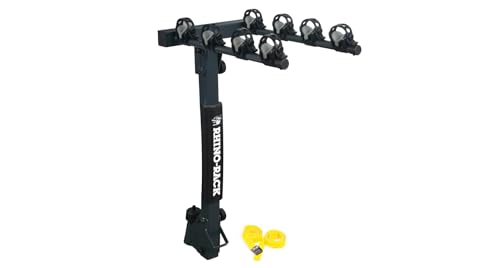Rhino Rack Bike Rack - Fits Up to 4 Bikes, 60kg Capacity, 2' Hitch Mount for Car, Strong Stabilization, Tilts for Easy Access, Folding Arm, Adjustable Straps, Ideal Bike Storage Solution