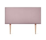 DHOME Cabecero de Polipiel o Tela AQUALINE Liso con Patas cabeceros Cabezal tapizado Cama Lujo (110x105cm con Patas (Camas 80/90/105), Tela Salmón)