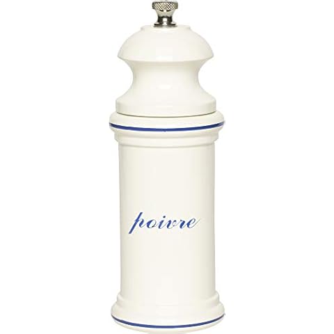 Fletchers' Mill Provencal Pepper Mill, White with Blue "Poivre" - 6 inch Cover