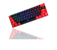 DJIK CJXSP PBT 61 Keycaps 60 Percent, OEM Profile Gaming Keycaps Cherry MX RGB Backlit Keycap Set for 60 Percent Mechanical Keyboard Anne Pro 2/Poker/RK61/GK61/Ganss Alt61,Only keycaps (Black Red)