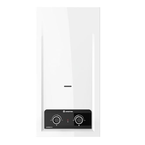 Ariston Akros RX - Calentador de Agua ONM 11L/Min Bajo Consumo, Calentador Gas Natural Atmosférico con Regulación Mecánica 23x31x62.5 - Fabricado para Instalación en España, Eficiencia A, Rango (A+/F)
