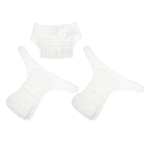 Beaupretty 3 Pañales de Tela Lavables para Recién Nacido Talla S, Reutilizables de Algodón Puro, Pantalones de Pañal Suaves y Transpirables para, Paquete de 3 Unidades en Color Blanco,