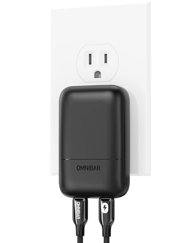 Image of Slim Flat 67W USB C Wall Charger, 2-Port PD 3.0 PPS GaN Fast Charger Block, Foldable Compact USB C Power Adapter for iPhone 17 16 15, Samsung Galaxy S26 S25, iPad, MacBook, Steam Deck, Cameras