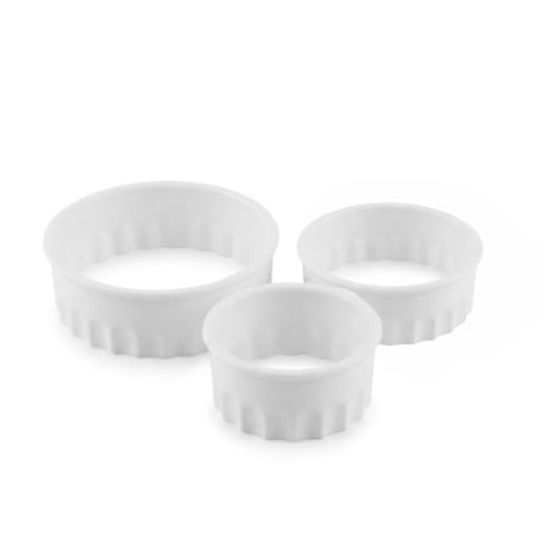 Chef Aid Ensemble de découpoirs à pâtisserie – 6 pièces Rondes et carrées à Bord cannelé – emporte-pièces en Plastique sans BPA, lavables au...