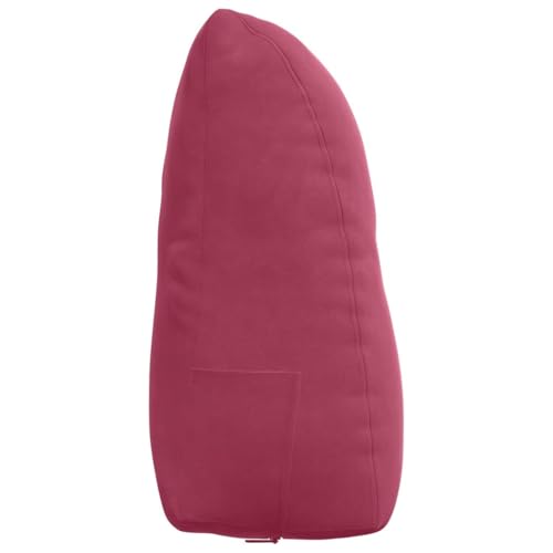 Coussin de dos de luxe en velours bordeaux avec dossier ergonomique chic - 8