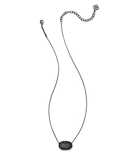 Kendra Scott Baguette Elisa Pendant Gunmetal Black Drusy One Size #TOP1