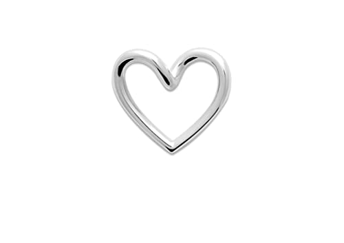 Pendentif coeur ajouré lisse Tata Gisèle en argent rhodié noble