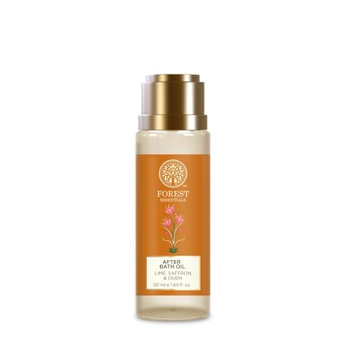 Image of Forest Essentials- After Shower on Wet Skin, After Bath Oil Lime Saffron Oudh||