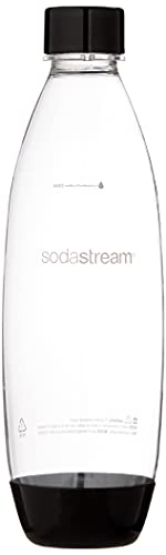 Sodastream 1l Carbonating Bottles - Fit to Source/Genesis Deluxe Makers (Twin Pack) (Black)